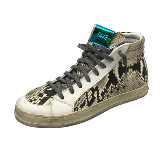 P448 Women's Skate High Top Sneaker Snakeskin Python Print Size 35 EU 5 5.5US - Picture 1 of 13